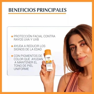 CREMA ROSTRO Y CUELLO EUCERIN SPF 50 50 ML SOLAR ANTI- MANCHAS PIGMENT CONTROL COLOR TONO MEDIO - 3