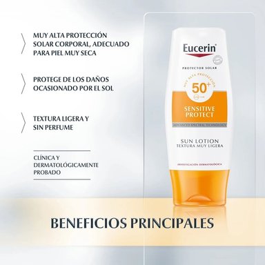 BLOQUEADOR CUERPO EUCERIN SPF 50 30 ML SUN LOTION TEXTURA MUY LIGERA - 2