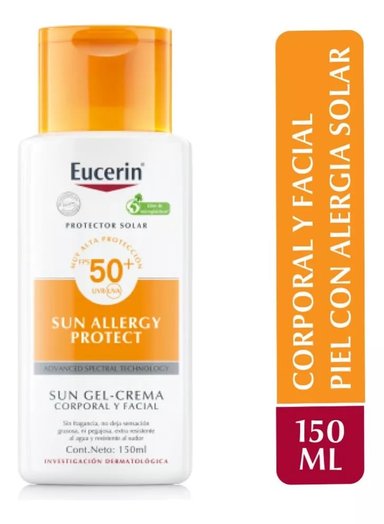 BLOQUEADOR ROSTRO EUCERIN SPF 50 150 ML CREMA ALERGIAS - 1