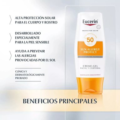BLOQUEADOR ROSTRO EUCERIN SPF 50 150 ML CREMA ALERGIAS - 5
