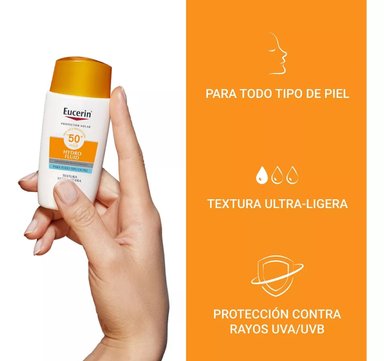 BLOQUEADOR ROSTRO Y CUELLO EUCERIN SPF 50 50 ML HYDRO FLUID - 4
