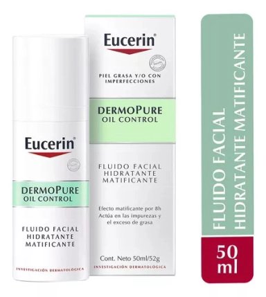 MATIFICANTE ROSTRO Y CUELLO EUCERIN 50 ML FLUIDO DERMOPURE PIEL GRASA - 1
