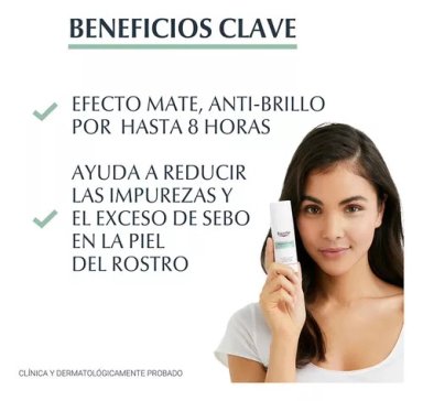 MATIFICANTE ROSTRO Y CUELLO EUCERIN 50 ML FLUIDO DERMOPURE PIEL GRASA - 2