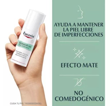 MATIFICANTE ROSTRO Y CUELLO EUCERIN 50 ML FLUIDO DERMOPURE PIEL GRASA - 3