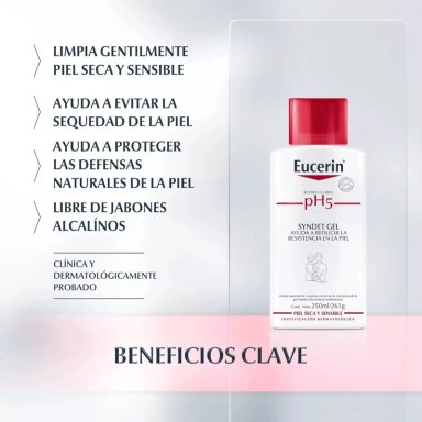 GEL CUERPO EUCERIN 400 ML DE DUCHA PH5 SYNDET PIEL SECA Y SENSIBLE - 2