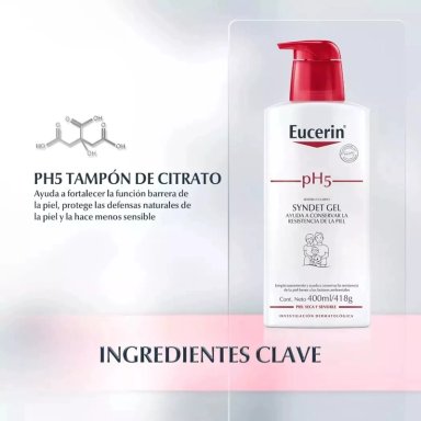 GEL CUERPO EUCERIN 400 ML DE DUCHA PH5 SYNDET PIEL SECA Y SENSIBLE - 4