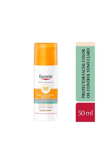 BLOQUEADOR ROSTRO Y CUELLO EUCERIN SPF 50+ 50 ML TOQUE SECO SUN TONO CLARO - 1