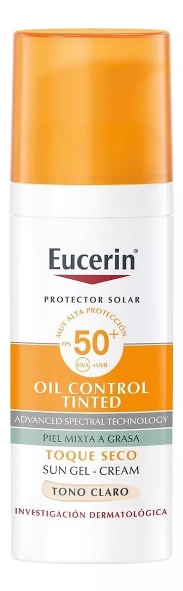 BLOQUEADOR ROSTRO Y CUELLO EUCERIN SPF 50+ 50 ML TOQUE SECO SUN TONO CLARO - 2