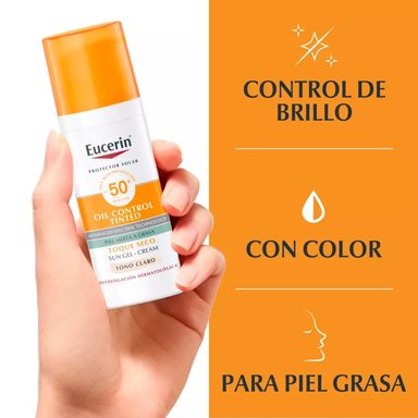 BLOQUEADOR ROSTRO Y CUELLO EUCERIN SPF 50+ 50 ML TOQUE SECO SUN TONO CLARO - 3