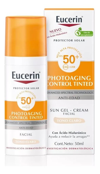 BLOQUEADOR ROSTRO Y CUELLO EUCERIN SPF 50 50 ML ANTI-EDAD SUN CC CLARO - 1