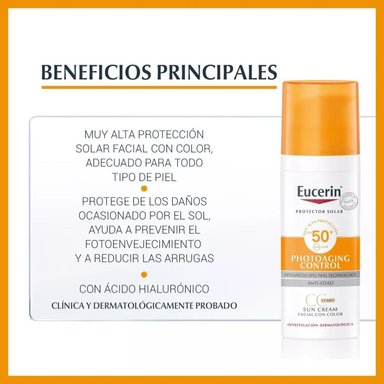 BLOQUEADOR ROSTRO Y CUELLO EUCERIN SPF 50 50 ML ANTI-EDAD SUN CC CLARO - 4