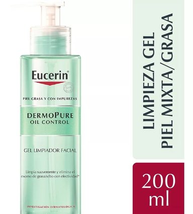 GEL LIMPIADOR ROSTRO Y CUELLO EUCERIN 200 ML DERMOPURE OIL CONTROL - 1