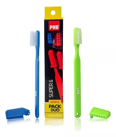 CEPILLO PHB DENTAL SUPER 6 SENSIBLE 2 UNIDADES VETIS PACK COLOR MIXTO - 1