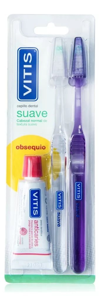 CEPILLO VITIS PACK DUPLO SUAVE X2 + PASTA 15ML - 1
