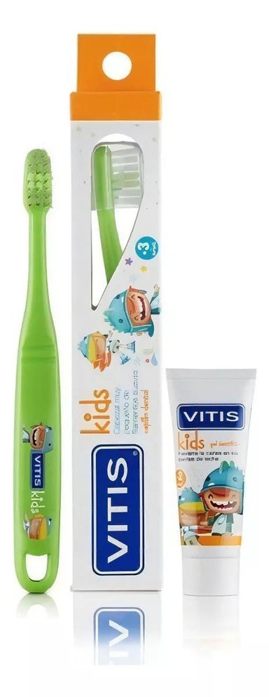 CEPILLO VITIS KIDS PACK + MINI GEL DENTAL 8ML - 1