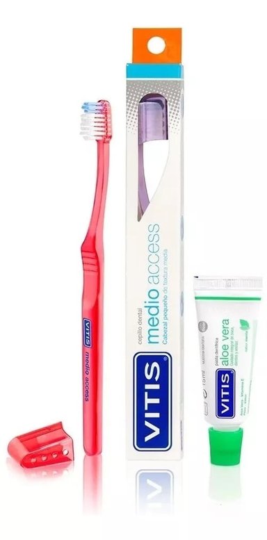 CEPILLO VITIS DIENTES DENTAL MEDIO + MINI PASTA - 1