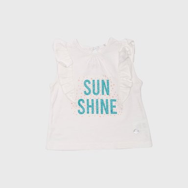 POLERA MANGA CORTA BEBE NIÑA CRUDO PILLIN - 1