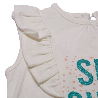 POLERA MANGA CORTA BEBE NIÑA CRUDO PILLIN - 3