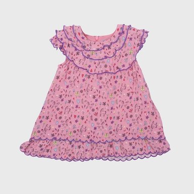 VESTIDO ALGODON NIÑA PILLIN ROSADO PVU826ROS BEBE - 1