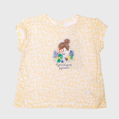 POLERA MANGA CORTA NIÑA PILLÍN PVU606DAM BEBÉ NARANJA - 1