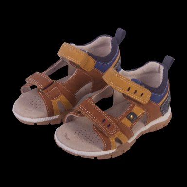 SANDALIAS NIÑO PILLÍN CUERO BEBE CAFÉ - 1
