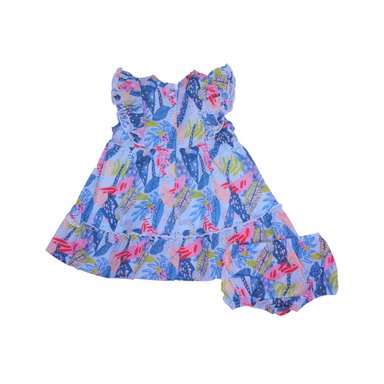 VESTIDO ALGODON NIÑA PILLIN TURQUESA PVW815TUR BEBE - 4