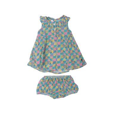 VESTIDO ALGODON NIÑA PILLIN TURQUESA PVW817CAL BEBE - 1