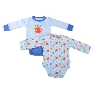 SET 2 PZAS BODY ORGÁNICO MANGA LARGA BEBÉ NIÑO MULTICOLOR PILLIN - 1