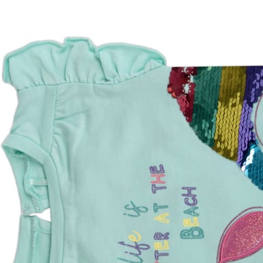 POLERA MANGA CORTA ALGODÓN NIÑA PILLÍN PVY634-23CAL BEBE TURQUESA - 2