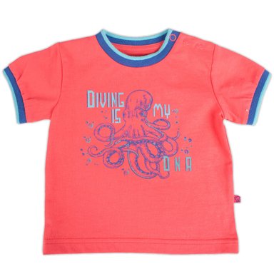 POLERA MANGA CORTA ALGODÓN NIÑO PILLÍN PVY656-23COR BEBE CORAL - 1