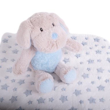 SET PILLÍN PELUCHE MANTA PERRO BEBÉ NIÑO CELESTE PRW158CEL - 3
