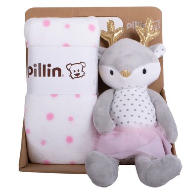 SET PILLÍN PELUCHE MANTA VENADO BEBÉ NIÑA MELANGE PRW154MLG - 1