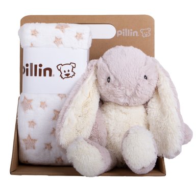 SET PILLÍN PELUCHE MANTA CONEJO BEBÉ NIÑO BEIGE PRW156BEI - 1