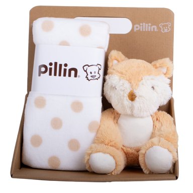 SET PILLÍN PELUCHE MANTA ZORRO BEBÉ NIÑO CAFÉ PRW157CAF - 1