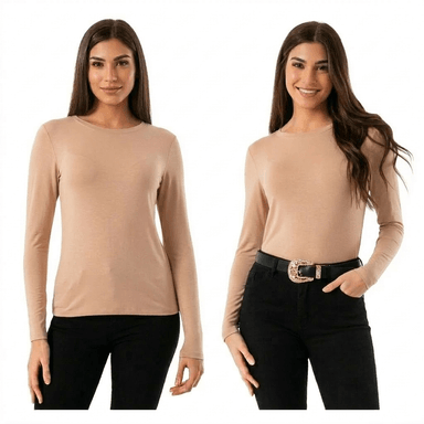 PACK 4 POLERAS CUELLO REDONDO PARA MUJER - PRIMERA CAPA CON FIBRA DE BAMBU - 6