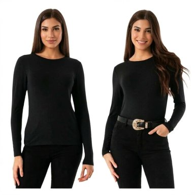 PACK 4 POLERAS CUELLO REDONDO PARA MUJER - PRIMERA CAPA CON FIBRA DE BAMBU - 7