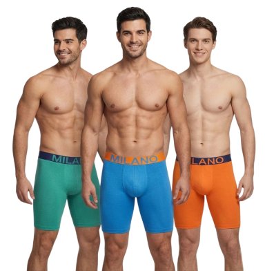 X6 BOXER LARGO DE ALGODON PARA HOMBRE - PIERNA LARGA - 1