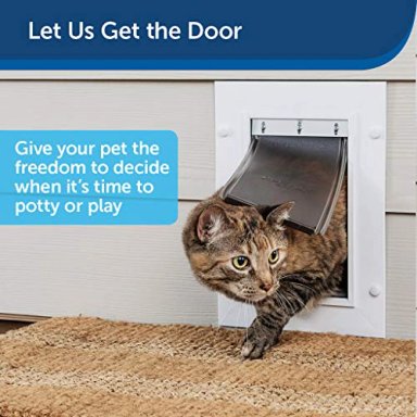 PETSAFE - PUERTAS DE PARED PARA MASCOTAS CON TUNEL TELESCOPICO TAMAÑO PEQUEÑO MEDIANO GRANDE BLANCO - 2