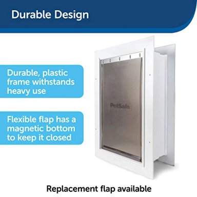 PETSAFE - PUERTAS DE PARED PARA MASCOTAS CON TUNEL TELESCOPICO TAMAÑO PEQUEÑO MEDIANO GRANDE BLANCO - 3
