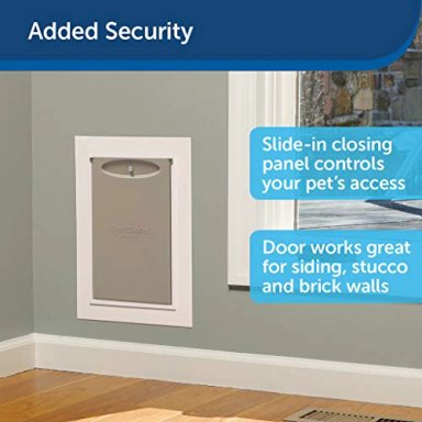 PETSAFE - PUERTAS DE PARED PARA MASCOTAS CON TUNEL TELESCOPICO TAMAÑO PEQUEÑO MEDIANO GRANDE BLANCO - 4