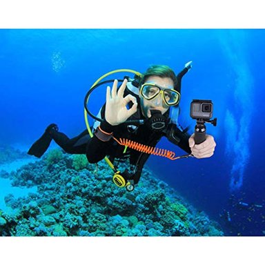 WATERPROOF ACTION CAMERA FLOATING HAND GRIP + STEEL-CORED ANTI-LOOSE DIVE WRIST STRAP SAFETY TETHER - 2