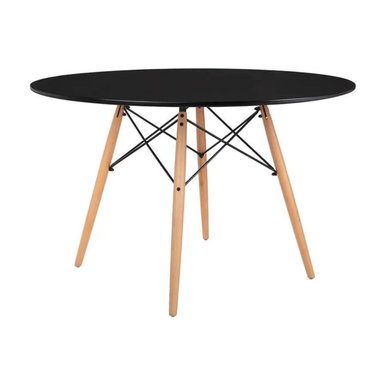 COMEDOR MESA REDONDA ESTELA BLANCA 80CM + 4 SILLAS TULIP NEGRO - 4