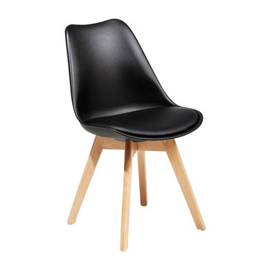 COMEDOR MESA REDONDA ESTELA BLANCA 80CM + 4 SILLAS TULIP NEGRO - 5