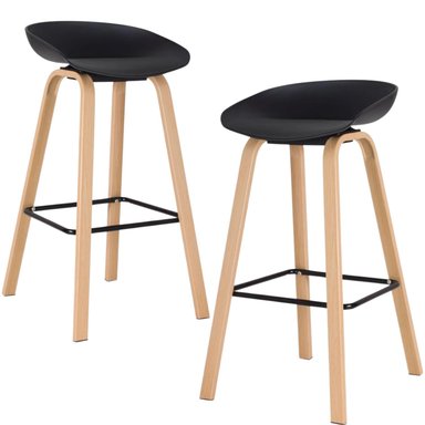 PACK 2 TABURETES BAR NORDICO VIGGO 75 CM | EXTERIOR NEGRO - 1