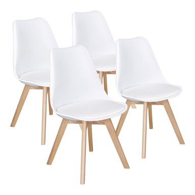 COMEDOR MESA REDONDA SHANNA 100CM + 4 SILLAS TULIP BLANCO - 7