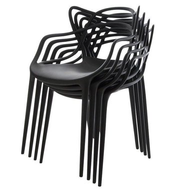COMEDOR MESA REDONDA SHANNA 100CM + 4 SILLAS MASTERS NEGRO - 8