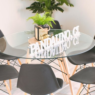 COMEDOR MESA REDONDA ELIDA 120CM + 6 SILLAS EAMES NEGRA - 3