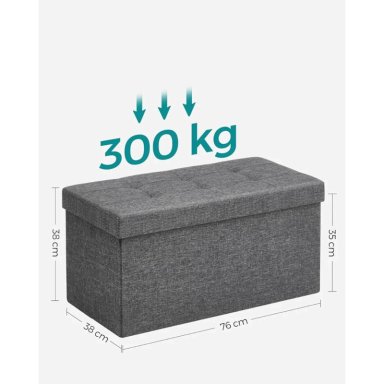 BAUL BANQUETA TAKOMA GRIS | PLEGABLE CON ALMACENAJE - 7