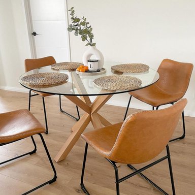COMEDOR MESA REDONDA EQUIZ 100CM + 4 SILLAS TOSCANA - 1