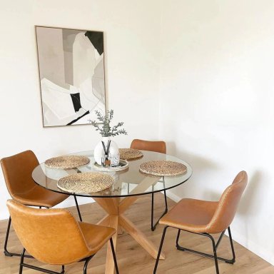 COMEDOR MESA REDONDA EQUIZ 100CM + 4 SILLAS TOSCANA - 2